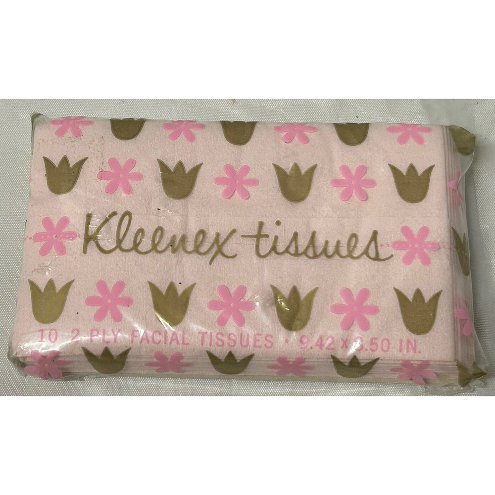 Vintage NOS Kleenex Tissue PURSE SIZE pink tissue, TV‎ MOVIE PROP